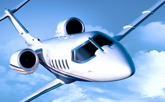 biz jet over the clouds for an aircraft appraisal